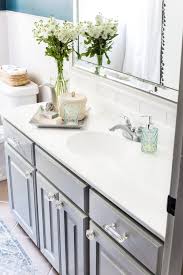 The painting was actually pretty easy but these steps take time. Our Painted Sink Countertop Tub Shower 8 Months Later Bless Er House