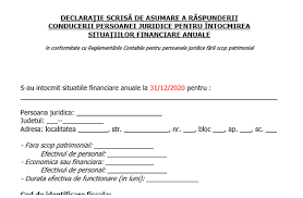 Are un format nou, mai simplu fata de. DeclaraÈ›ie Pe Propria RÄƒspundere A Persoanei Care Are ObligaÈ›ia Gestionarii EntitÄƒÈ›ii 2021 Model Pentru BilanÈ› Ong La 31 12 2020 Cabinetexpert Ro Blog Contabilitate