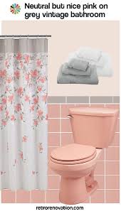 12 Ideas To Decorate A Pink And Gray Vintage Bathroom Grey Bathrooms Pink Bathroom Tiles Vintage Bathroom