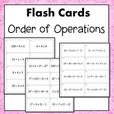 Order Of Operations Flash Cards Or Task Cards Order Of Operations Flashcards Task Cards