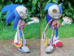 How To Make A Skeleton Model Out Of Clay Sonic Half Skeleton Handmade By Claysan In Polymer Clay Sculpture Is 20cm Tall And Weighs 480g All Bones And Internal Organs A Sculpture Clay Sonic Sculpture