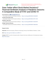 Eurosport est votre destination pour toute l'actualité sportive, vidéos à la demande, commentaires et résumés: Pdf Does Twitter Affect Stock Market Decisions Financial Sentiment Analysis In Pandemic Seasons A Comparative Study Of H1n1 And Covid 19