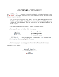 What is a certificate of incumbency / a certificate of. Panama Gsl
