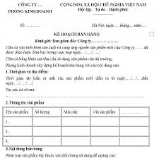 Mẫu kế hoạch bán hàng