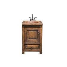 This rustic log vanity design, much like a traditional vanity, has a pedestal base but with a twist: Rubrik Single Vanity