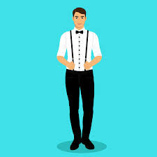 Robe de cocktail bustier 49 robe de cocktail col en v 25. Un Homme Avec Des Bretelles Le Marie Vetements Costume Des Hommes De Mariage Smoking Vector Illustration Clip Art Libres De Droits Vecteurs Et Illustration Image 84365759