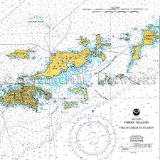 Islands British Virgin Islands W Color Nautical Chart Decor