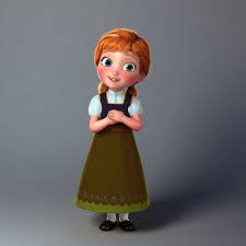 3d Max Anna Girl Cartoon Girl Cartoon Frozen Characters 3d Model Character