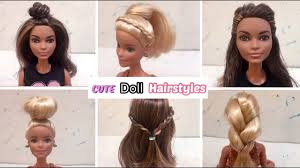Brush barbie's hair with the cute pink brush. 6 Cute Barbie Hairstyles Youtube