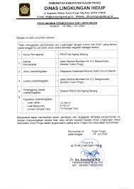 Dengan ini diinformasikan bahwa rumah sakit umum daerah provinsi nusa tenggara barat akan mengadakan penerimaan tenaga. Dlh Pengumuman Permohonan Izin Lingkungan Rsud Nyi Ageng Serang