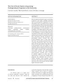 Tracer study unsyiah dilakukan dengan tujuan untuk mempelajari transisi lulusan dari saat lulus sampai mendapatkan pekerjaan pertama. Pdf The Use Of Tracer Study In Improving Undergraduate Programs In The University Gretchen L Gonzaga Academia Edu