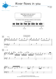 Transcription du morceau river flows in you, composition de musique classique romantique contemporaine pour piano solo, du pianiste sud coréen yiruma. A River Flows In You Piano Sheet Music Easy Best Music Sheet