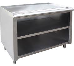 • the standard vanity base cabinet box is 21 deep. Evoo Etut 96 30w Stainless Steel Tea Urn Storage Cabinets Open Front 96 X 30