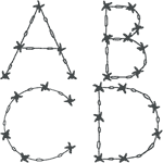 Get 60 wire letters ideas for free. Barbed Wire Alphabet Embroidery Design Barbed Wire Art New Embroidery Designs Embroidery Designs