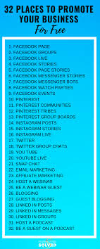 32 Places You Can Promote Your Business For Free Social Media Business Business Quotes Promote Your Business