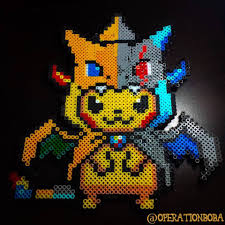 Made A Mega Charizard Y X Costume Pikachu From Perler Beads Https I Redd It Gaw4s4z2skcz Perler Bead Pokemon Patterns Pokemon Perler Beads Pixel Art Pokemon