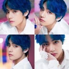 Comment Angel Letter By Letter Tysm 1 2m50k Bts V Taehyung Blue Blue Hair Pop Hair Hair Color