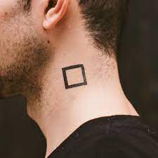 Square Neck Tattoo For Guys Square Tattoo Small Neck Tattoos