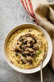 Cauliflower Polenta With Japanese Mushrooms Recette Cuisine Vegetarienne Recettes De Cuisine Et Nourriture