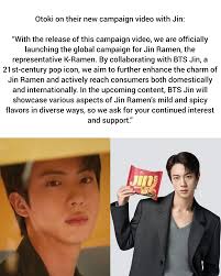 JIN OTOKI GLOBAL MODEL 💙 . . . . . #KIMSEOKJIN #seokjin #loveofmylife  #boyfriend #boyfriendmaterial #jinoppa #jinupdate #worldwidehandsomejin  #worldwidehandsome #wwhjin #jinhandsome #ottogijinramen #globalmodel