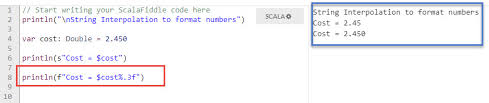 Scala string concatenation, scala string functions, scala string format, scala string length, scala string strings in scala are same as java string and hence the value is of type java.lang.string. Share My Learning S 3 String Interpolation And Escape Multi Line String