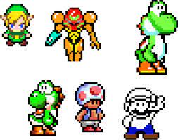 It got hard remembering where i was making a 111x111 circle. Pixel Art Link Samus And Yoshi Toad Grid Paint