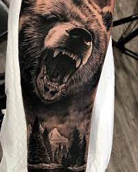 This menacing beast made in its natural coloring is regarded by many folks to be the source of the masculine energy and a symbol of. 19 Grizzly Bear Tattoo Ideas Grizzly Bear Tattoos Bear Tattoo Bear Tattoos