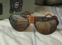 Vintage Swiss Army Sas 4000 Aviator Sunglasses Leather Side Shields Lanyard Swissarmy Squareaviator