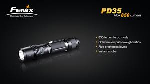 Fenix Pd35 Led Flashlight Black 850 Lumens 6 Levels
