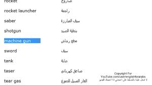 كلمات انجليزية الدرس 185 اسماء الاسلحة باللغة الانجليزية الجزء 3 Youtube