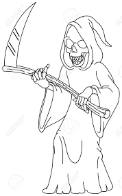 1200 x 1308 jpeg 326 кб. Outlined Laughing Grim Reaper Holding A Scythe Vector Line Art Royalty Free Cliparts Vectors And Stock Illustration Image 108581977