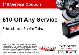 Toyota Service Special Coupon Inver Grove Toyota