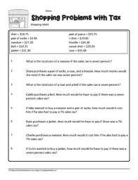 Taxes tips and sales worksheet › discounts taxes and tips worksheet › sales tax and tip worksheet sales tax and discount some of the worksheets for this concept are name period date tax tip. Money Problems With Tax Worksheets