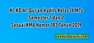 Check spelling or type a new query. Ki Kd Al Quran Hadits Kelas 9 K13 Tahun 2021 2022