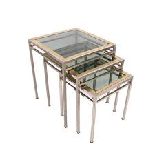 Waterproof smart lcd touch table for coffee or restaurant customize interactive touch screen table multitouch table with toughened glass and waterproof. Nesting Coffee Tables In Brass Metal Smoked Glass 1970s For Sale At Pamono
