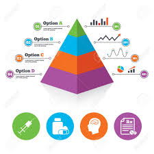 pyramid chart template medicine icons medical tablets bottle