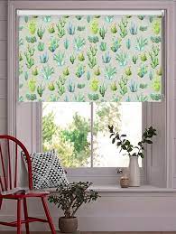 Darkening gray coating blinds fancy filtering blackout roller shades. Cactus Light Grey Floral Roller Blind