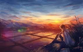 Prøv med alternative eller kortere søkebegrep hvis du ikke får treff. Hd Wallpaper Sitting In Grass Male Anime Character Sunset Rice Paddy Artwork Wallpaper Flare