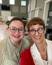 Miss Lynch and Blanche have school announcements to share in  @newparadigmtheatre #grease