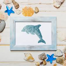 Full cross stitches colors required: Geometric Dolphin 1 Ritacuna