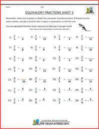 This is a math pdf printable activity sheet with several exercises. Equivalent Fractions Worksheet