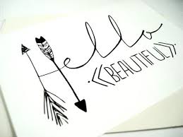 Hello Beautiful Friend Card Thinking Of You Card Just Because Card Thank You Card On Etsy 4 00 Hand Lettering Cards For Friends Cards