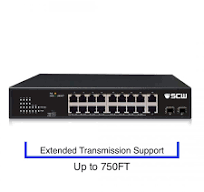 DISCONTINUED - SCW 16 Port Gigabit PoE Switch with Extended Transmission -  SW16PEXT-V3