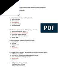 Latihan soal sistem kardiovaskuler jawablah pertanyaan berikut ini dengan benar a. Soal Jantung Pdf