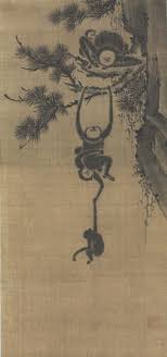 To paint a pine tree, you need to imagine it as a cone first. Gibbon Family In Pine Tree Seo Taek Korean Geography Made In Korea Asia Period Joseon Dynasty 1392 1910 Date La Art Of Korea Korean Art Korean Painting