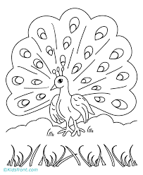 Simple coloring page of a peacock full of elegant hearts. Cute Easy Peacock Coloring Pages Novocom Top