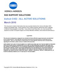 Specifications and accessories are based on the information available at the time of printing and are subject to change without notice. Bizhub C452 All Active Solutions March 2010 Manualzz