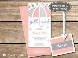 Gift Card Baby Shower Invitation In Pink And Gray Baby Shower Etsy Baby Shower Invitations Baby Shower Gifts Baby Shower Decorations