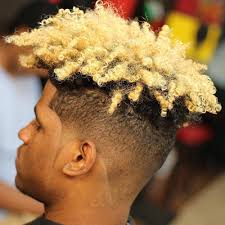 Curly Black And Blonde Hair Men Pin On Coupe
