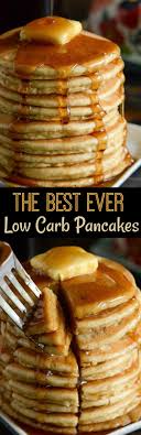 Low Carb Pancakes These Gluten Free Low Carb Pancakes Made With Almond Flour Are A Delicious Fam Low Carb Keto Recipes Low Carb Breakfast Low Carb Pancakes